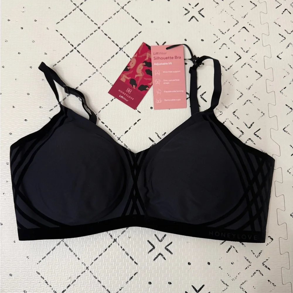 NWT Honeylove Silhouette Bra XL black‎